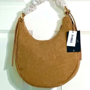 NWT 4th & Reckless Crescent Vegan Suede Handbag-Tan